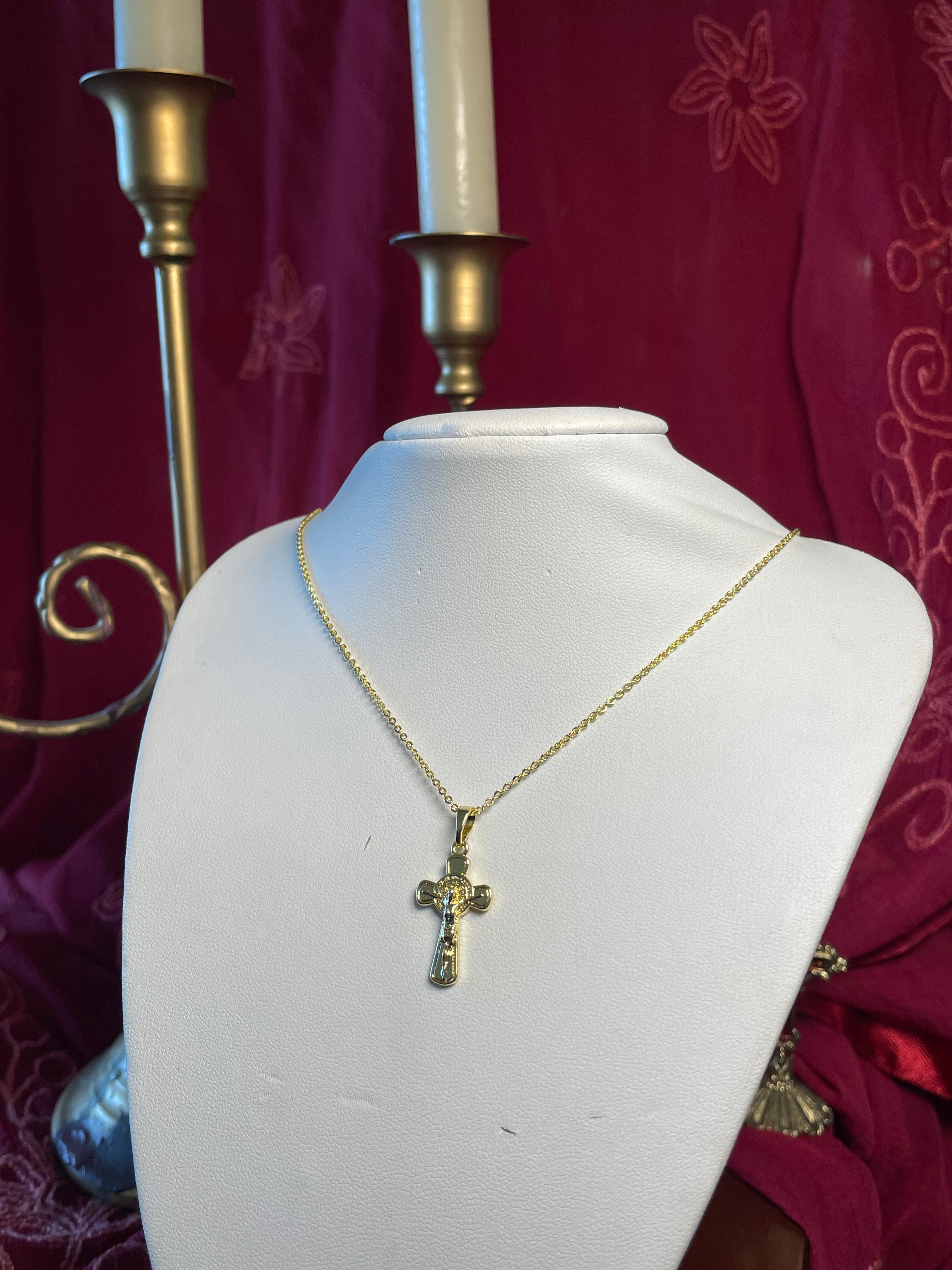 The Little Golden Sanctuary Cross Necklace
